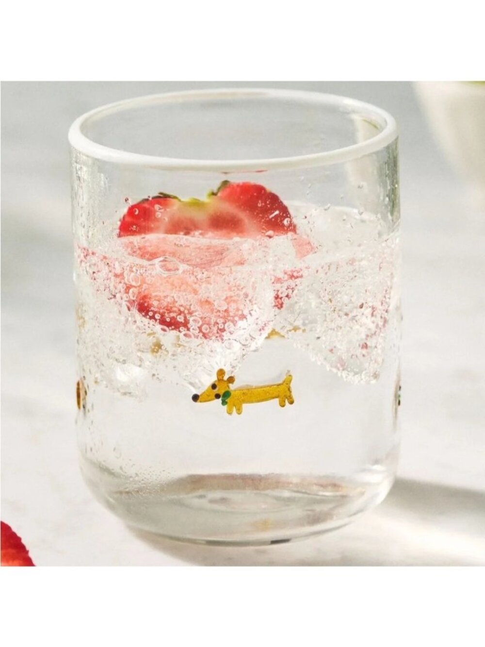 New Anthropologie Icon Juice Glass Dachshund Dog Cottage Collection Set of 2